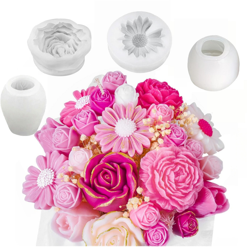 4Flower Candle Mold Set，Used f - Candle Making Kit Wholesale 리뷰 및 가격