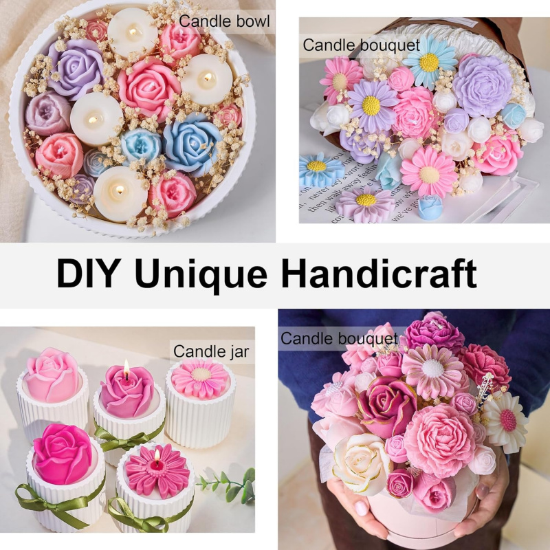 5Flower Candle Mold Set，3D Flo - Candle Making Kit Wholesale 리뷰 및 가격