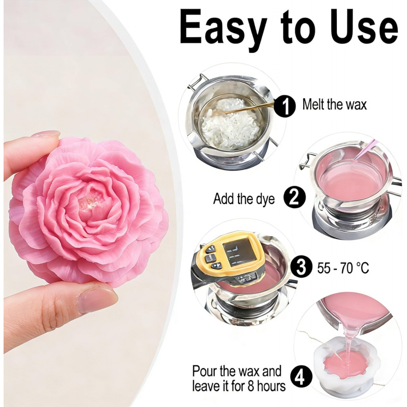 5Flower Candle Mold Set，3D Flo - Candle Making Kit Wholesale 리뷰 및 가격