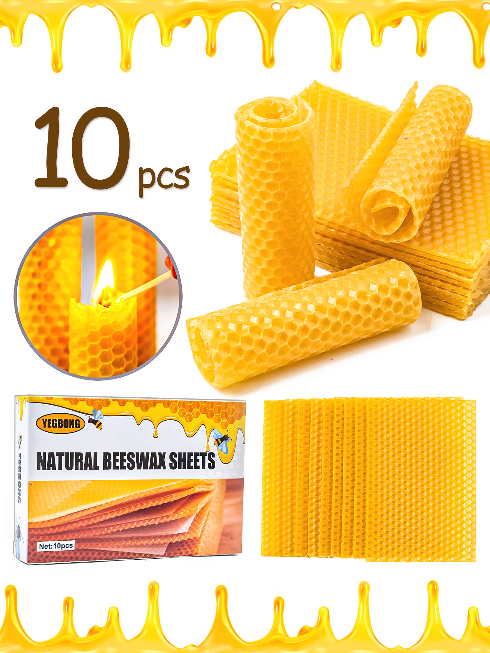 10Pcs Natural Honeycomb Bee Wa - Candle Making Activity 리뷰 및 가격